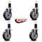 Service Caster 5'' Thermoplastic Rubber Wheel Swivel 1-5/8'' Expanding Stem Caster Set, 4PK SCC-EX20S514-TPRB-158-4 - alternate 4